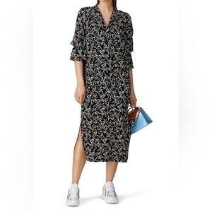 Baum und Pferdgarten Addessa Black Floral Midi Dress Small 4